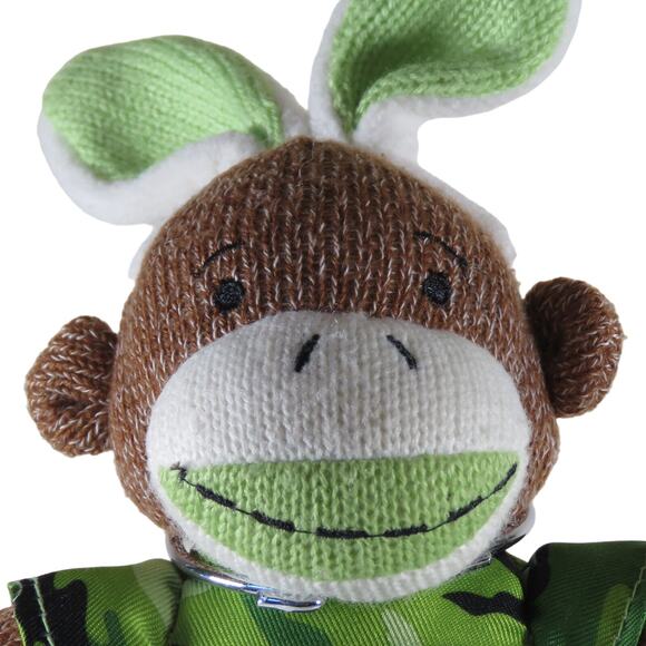 DanDee Sock Monkey Plush Camo Bunny Ears Green and Pink 10" Lot Easter Toys - Picture 8 of 16
